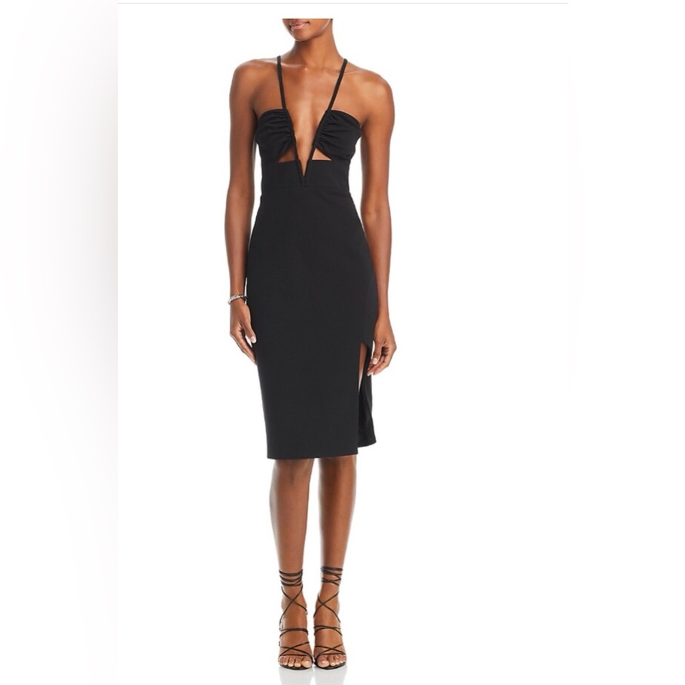 BCBGMAXAZRIA Womens Cut-Out Plunging Cocktail And Party Dress SPL